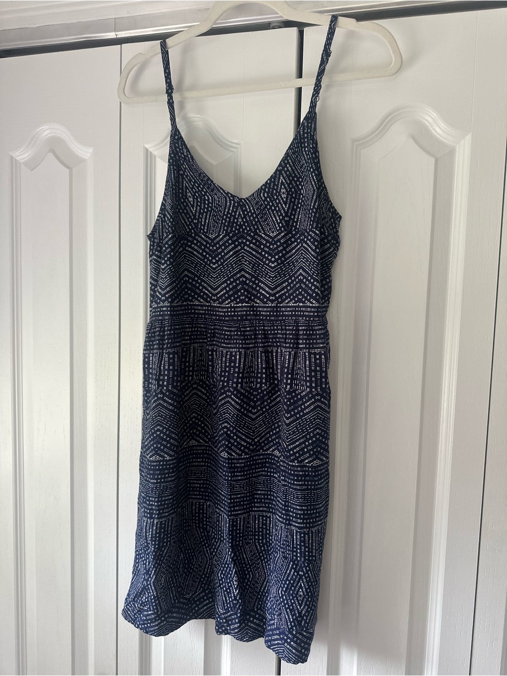 RVCA Navy and White Patterned Mini Dress